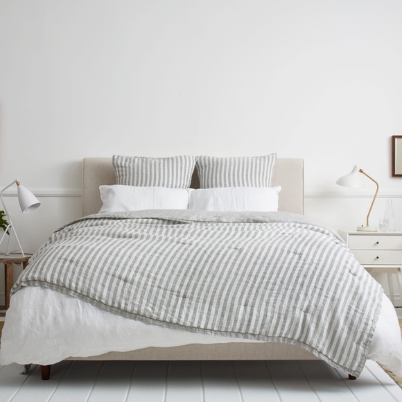 Parachute Bedding Nwt Parachute Striped Linen Quilt Fullqueen